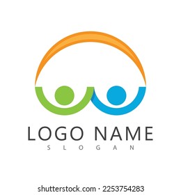 Community, network and social logo flat and symbol design vector