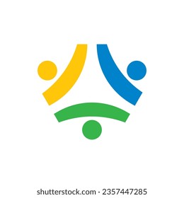 Vector de diseño plano comunitario, de red y de logotipo social
