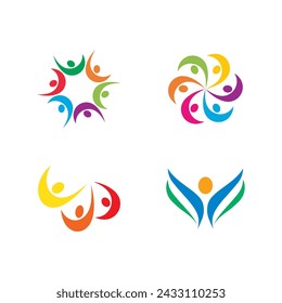 Community, network and social logo flat design vector