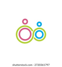 Vetor de design plano comunitário, rede e logotipo social