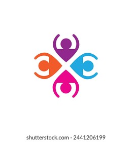 Community, network and social logo people design
