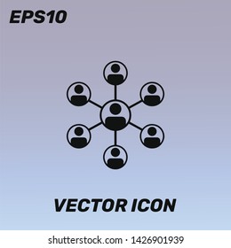 Community network symbol vector icon. Ui/Ux. Gradient background. Premium quality.