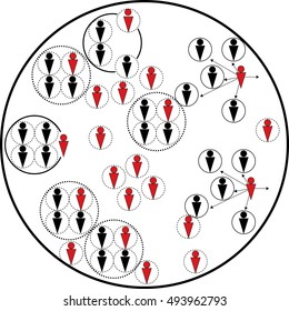Community network vector round diagram
