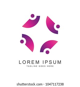 Community non profit logo, vector logo template