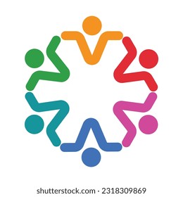 Logo der Gemeinschaftsorganisation Symbol für flache Vektorgrafik-Clip