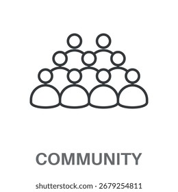 Community Outline Concept Simple Style Design Vector