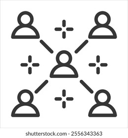 Community Outline Icon Vector Illustration