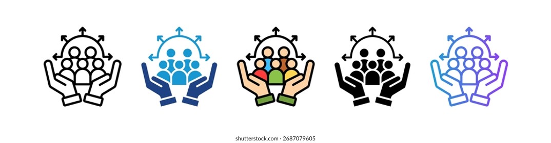 Icono de extensión comunitaria Ilustración vectorial múltiple