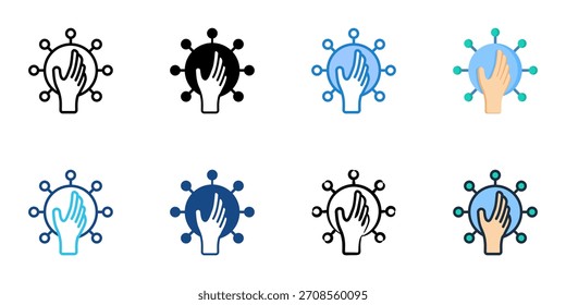Community Outreach icon set multiple style vector collection 
