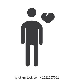 community and partnership love heart character silhouette icon vector illustration