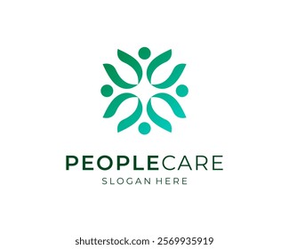 Community People Care Group Together Solidarity Organization Vector Logo Design Illustration