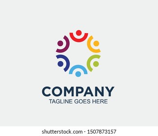 community people care Leadership success logo template vector