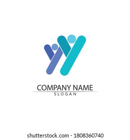 Community people care logo and company symbols template vector
