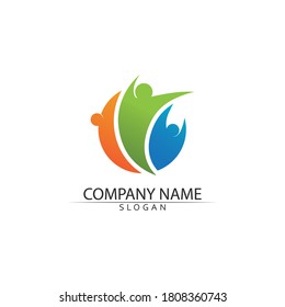 Community people care logo and company symbols template vector
