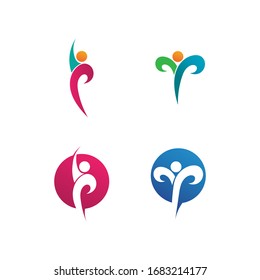 Community people care logo and  health vector symbols template
