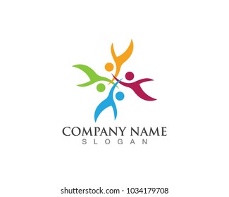 Community people care logo and symbols template vector
