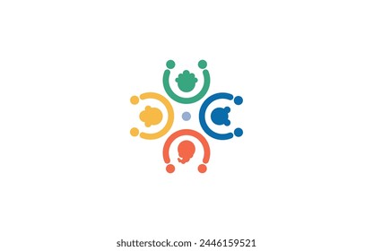 Community people clover leaf concept design icon vector