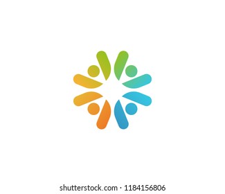 Community people company vector logotype. Teamwork social child care logo