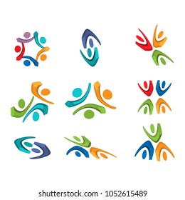 Community people concept. logo vector set