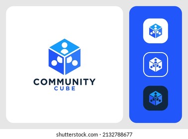 personas de la comunidad con inspiración en el diseño de logotipos de cubo