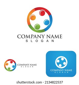 Community people group logo, network and social