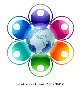 Community of people joined around the globe