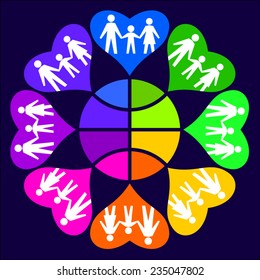 Community of people joined around the globe