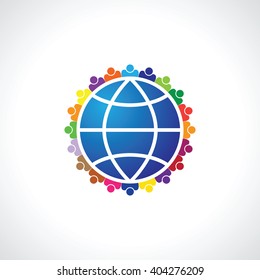 Community of people joined around the globe
