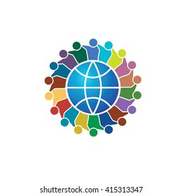 Community of people joined around the globe