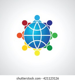 Community of people joined around the globe