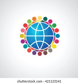 Community of people joined around the globe