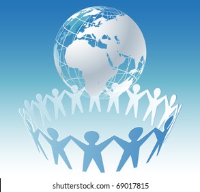 Community of people joined around the globe
