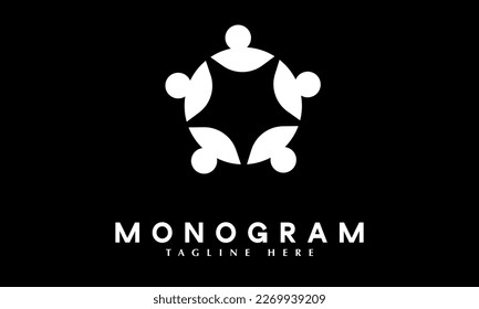 Logo de la comunidad vector monograma abstracto