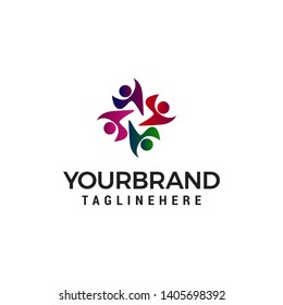 community people logo design concept template vector