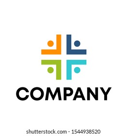 Community people logo design vector unique template