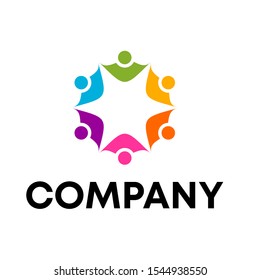 Community people logo design vector unique template
