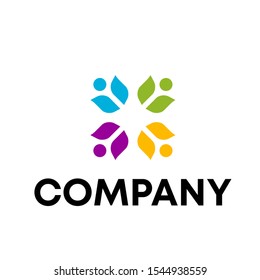 Community people logo design vector unique template