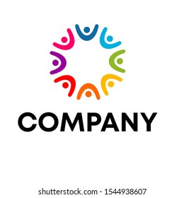 Community people logo design vector unique template