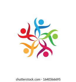 Community people logo network and social icon design template