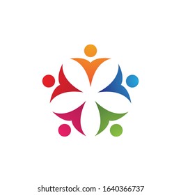 Community people logo network and social icon design template