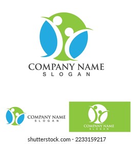 Community people logo, network and social icon design template