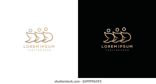 Vetor de modelo de logotipo de pessoas da comunidade.