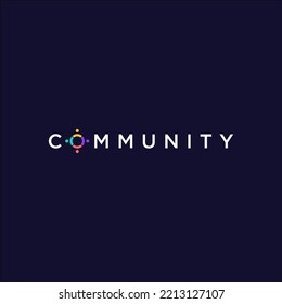 community and people logo text vector design