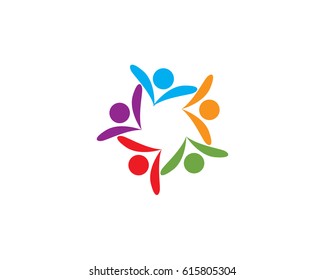 Happy Team 8 People Logo Concept Stock Vector (Royalty Free) 243048334 ...