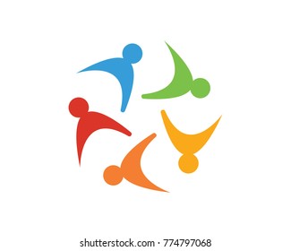 Community people logos vector and symbol