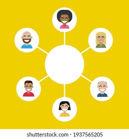 community of people, people on a yellow background vector