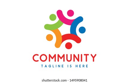 Community people organisation logo icon template
