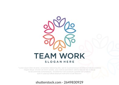 community people, social community, global community, human family logo design . vector illustration