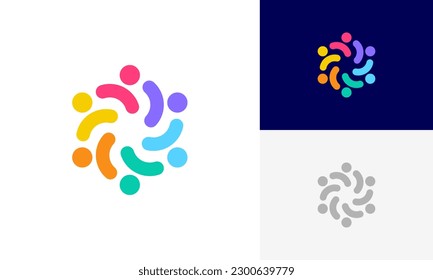 Community people, social community, human family logo abstract design vector