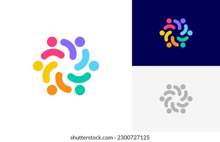 Community people, social community, human family logo abstract design vector